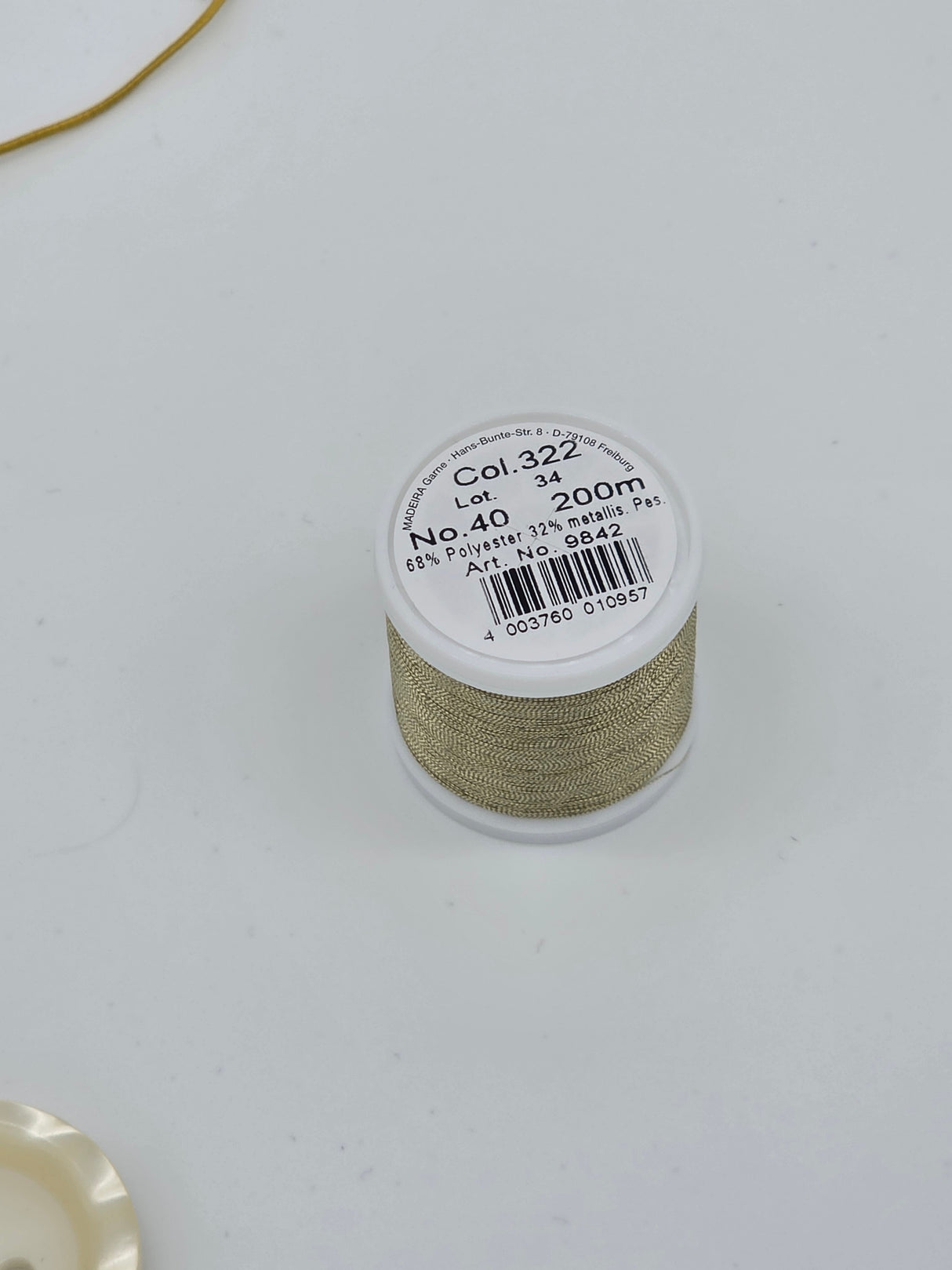 Madeira Metallized Embroidery Thread col. 322