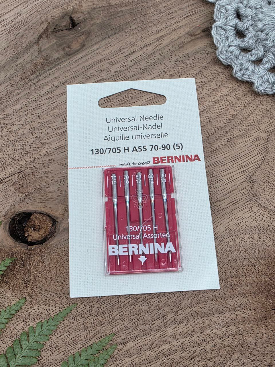Bernina Universal Sewing Machine Needles 130/705 H Assorted 70–90 (Pack of 5)