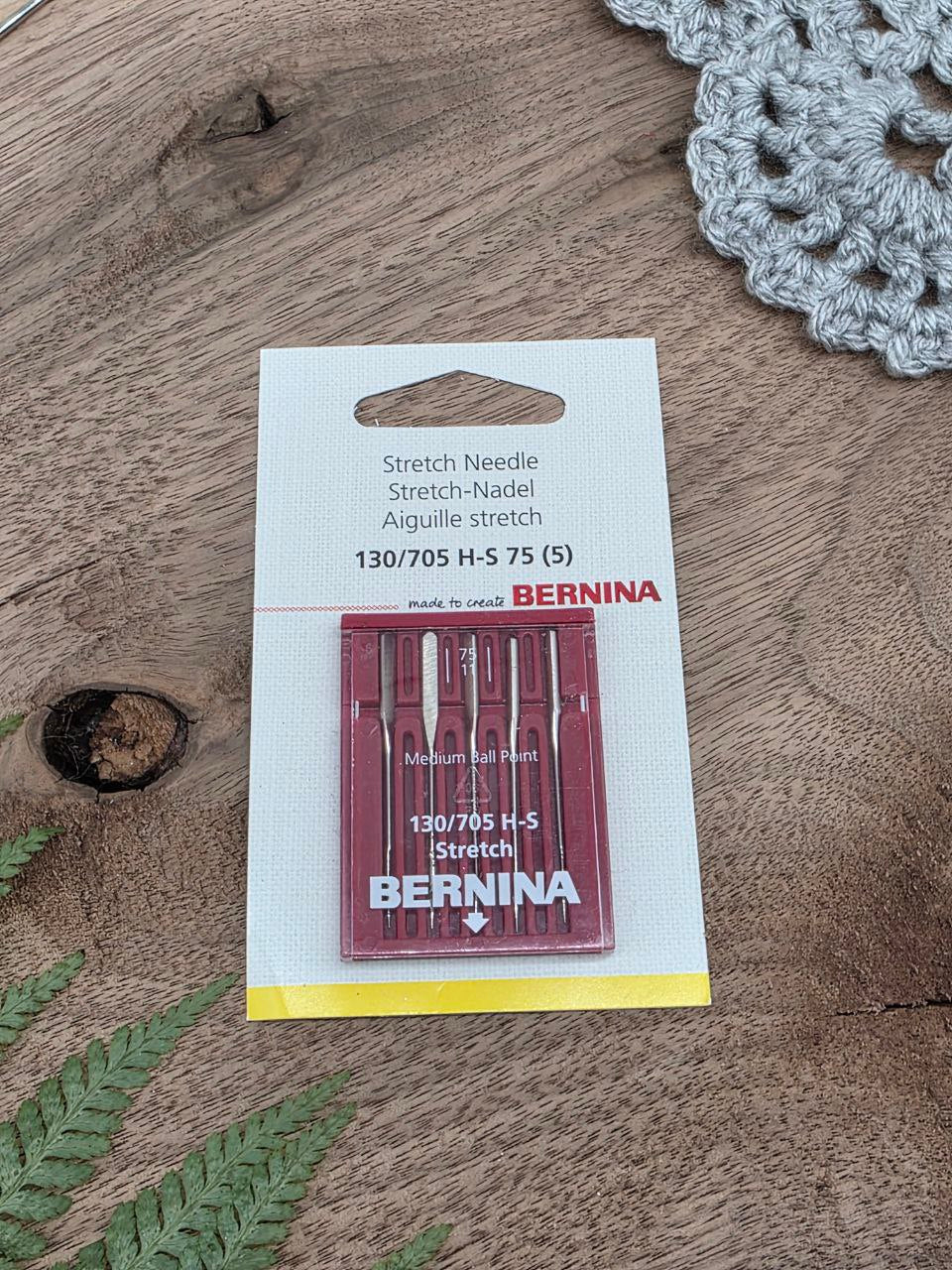 Bernina Stretch Sewing Machine Needles 130/705 H-S 75 – Medium Ball Point (Pack of 5)