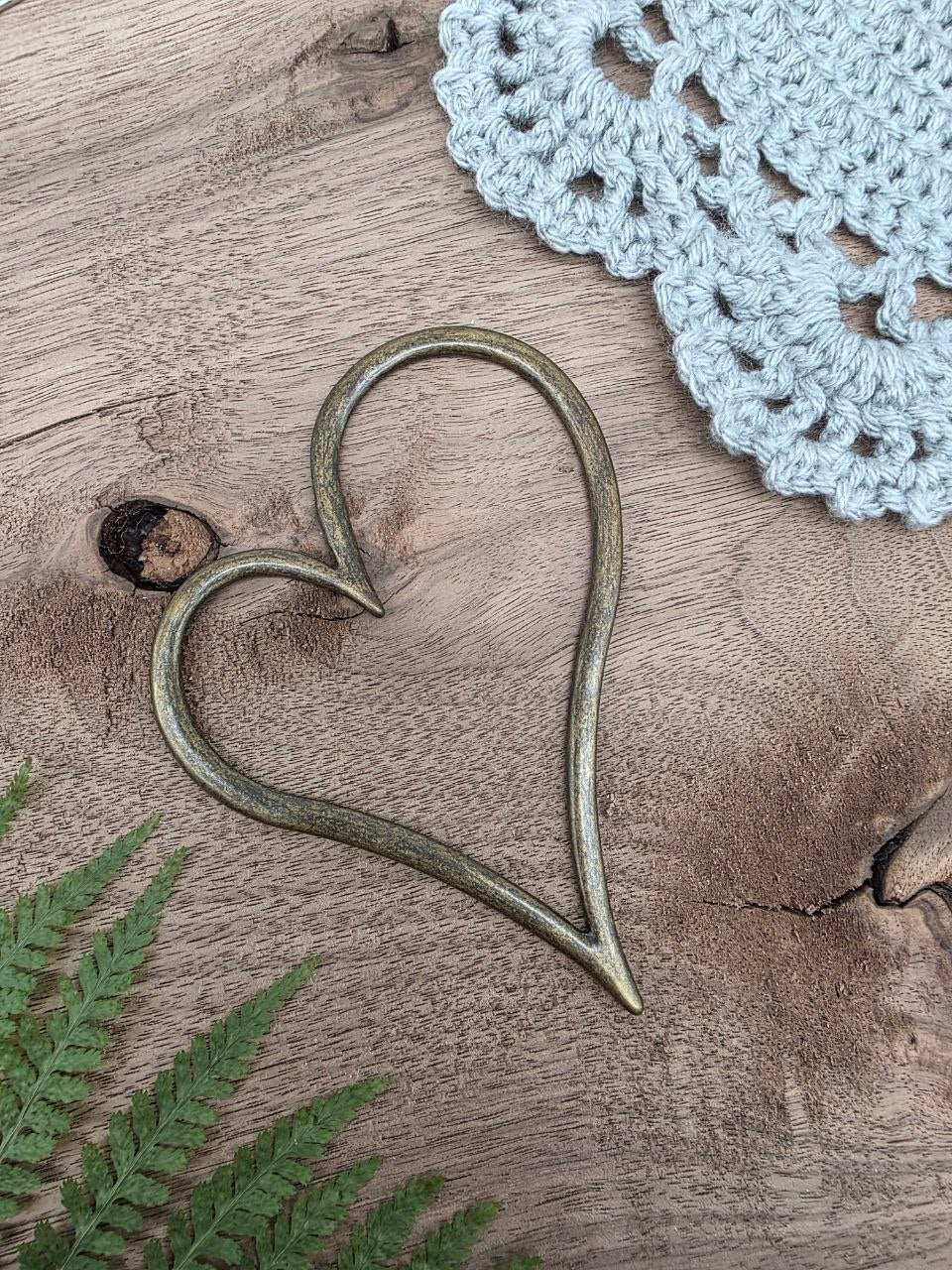 Heart Statement Charm Bronze