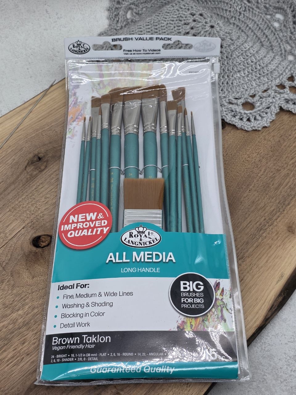 Royal & Langnickel All Media Long Handle Brush Set – 15 pcs