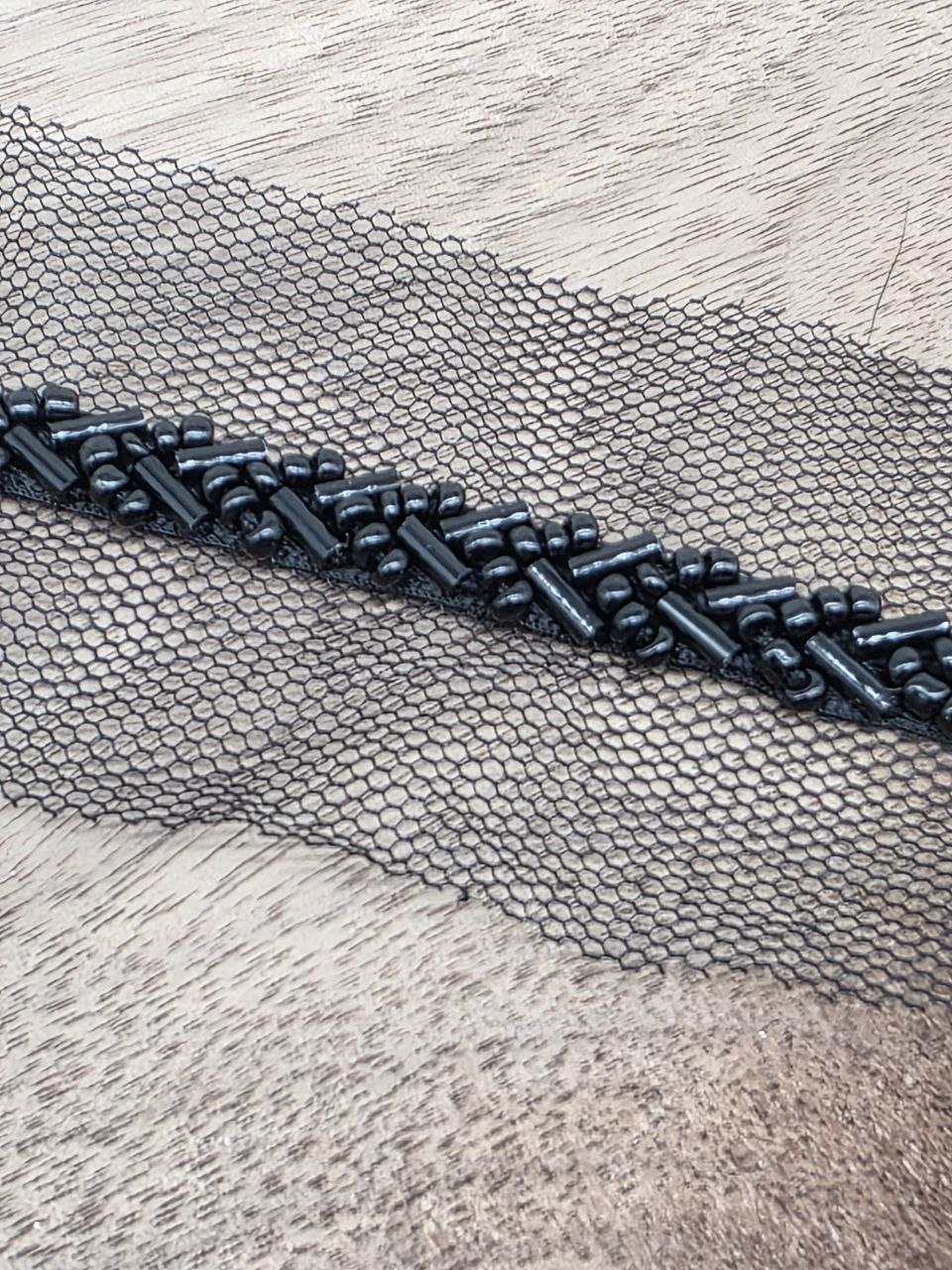 Black Beaded & Bugle Bead Trim – Sold by the Metre