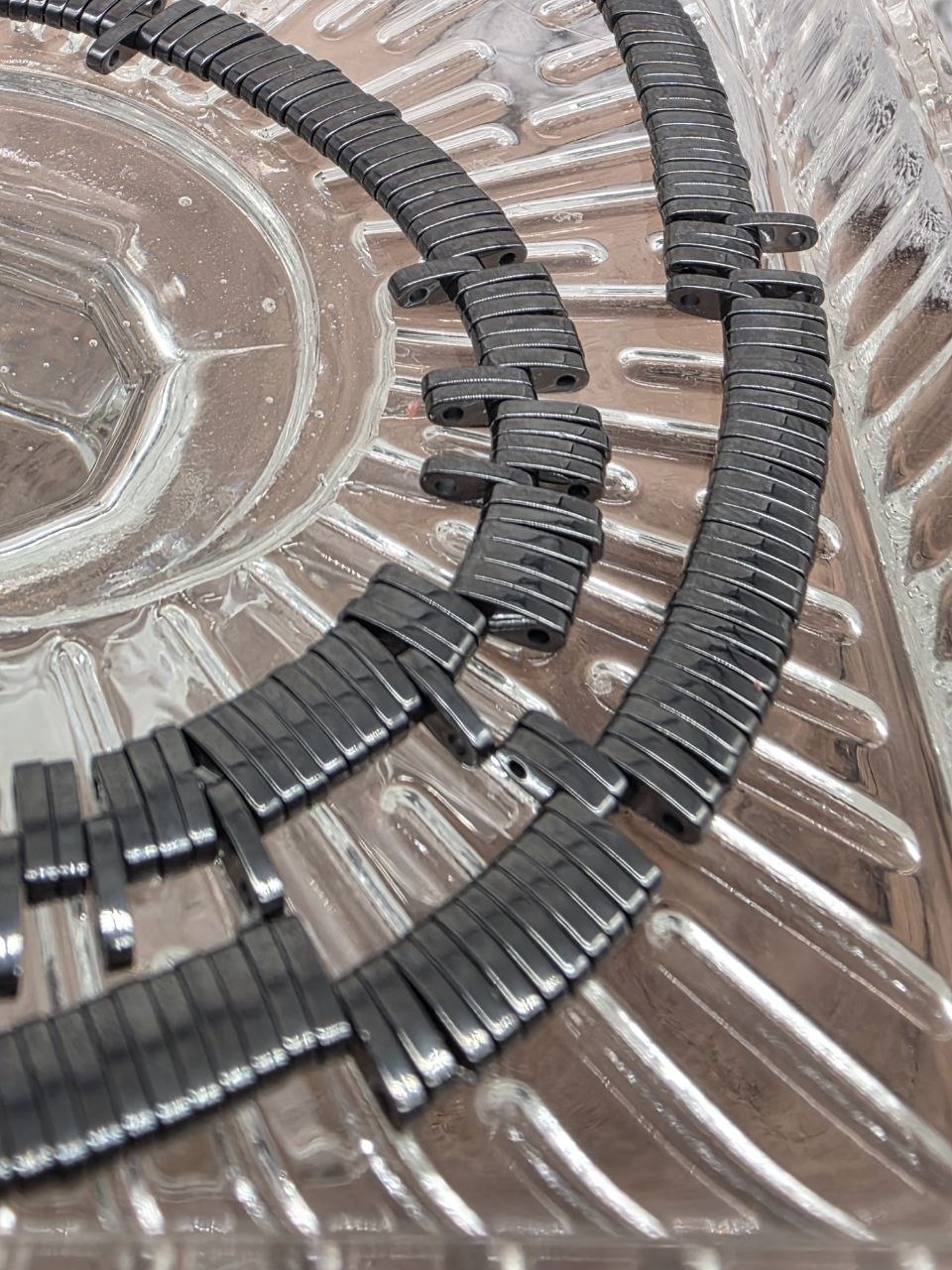 Natural Hematite Spacer Beads 1×5 mm – Obsidian Veil