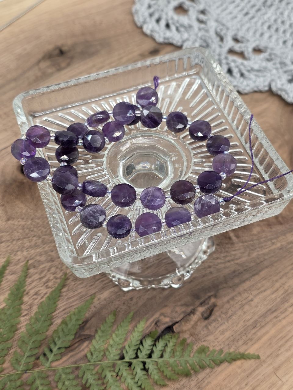 Natural Amethyst Faceted Coin Beads – Twilight Amethyst