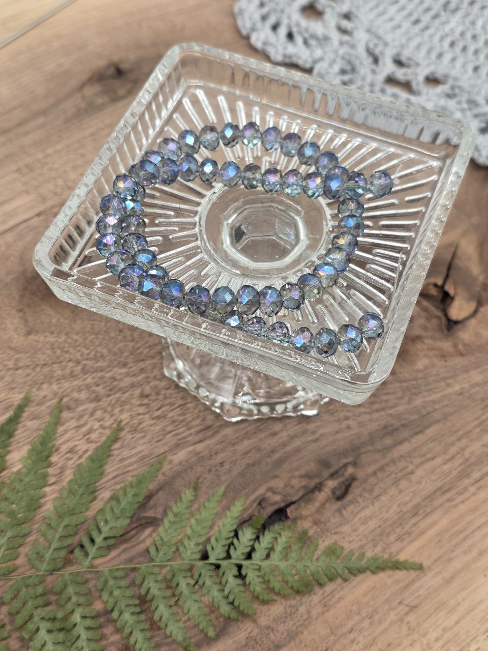 Faceted Glass Rondelle Beads 8 mm – Midnight AB