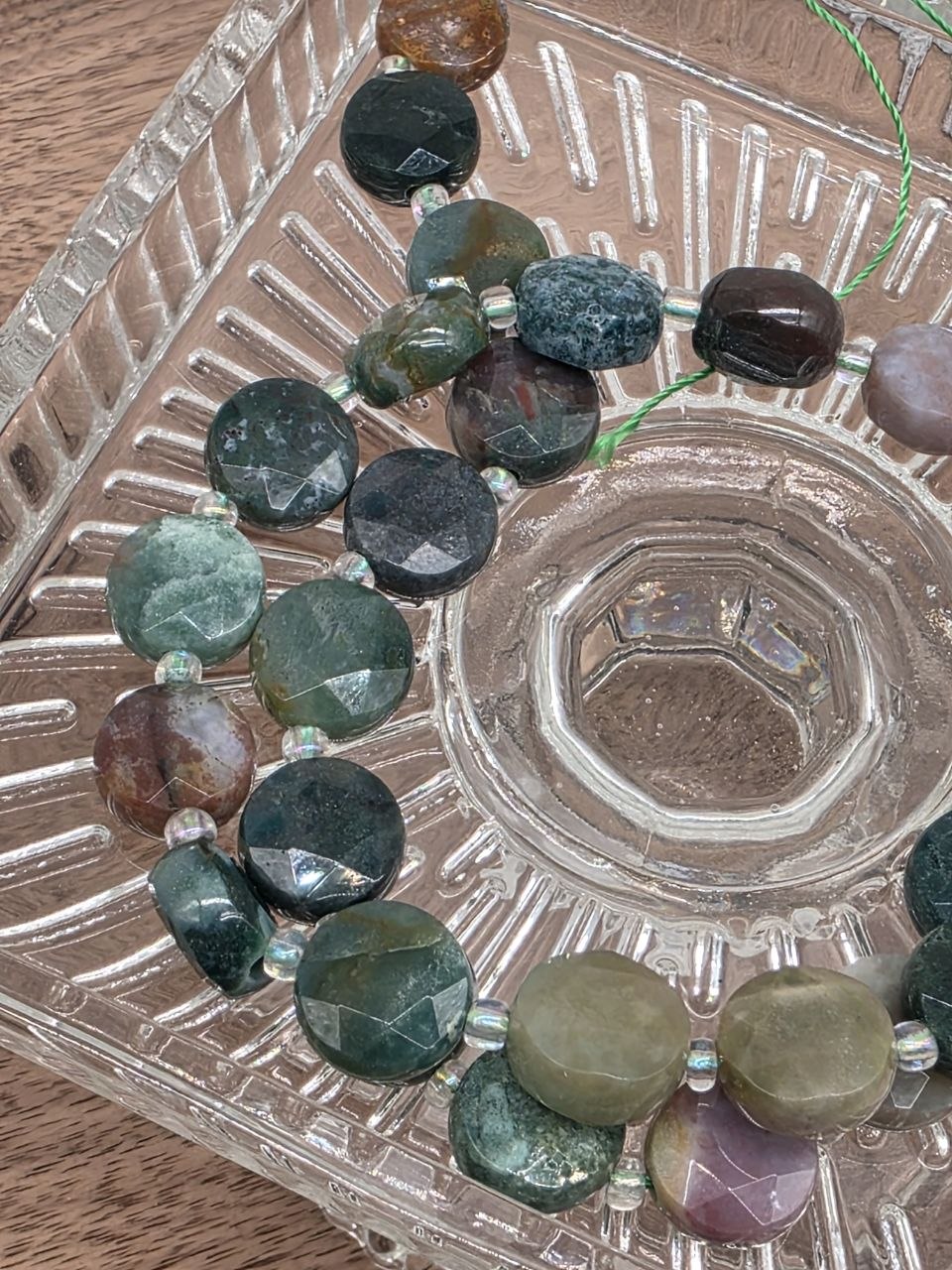 Natural Multicolor Jasper Faceted Coin Beads 10×5 mm