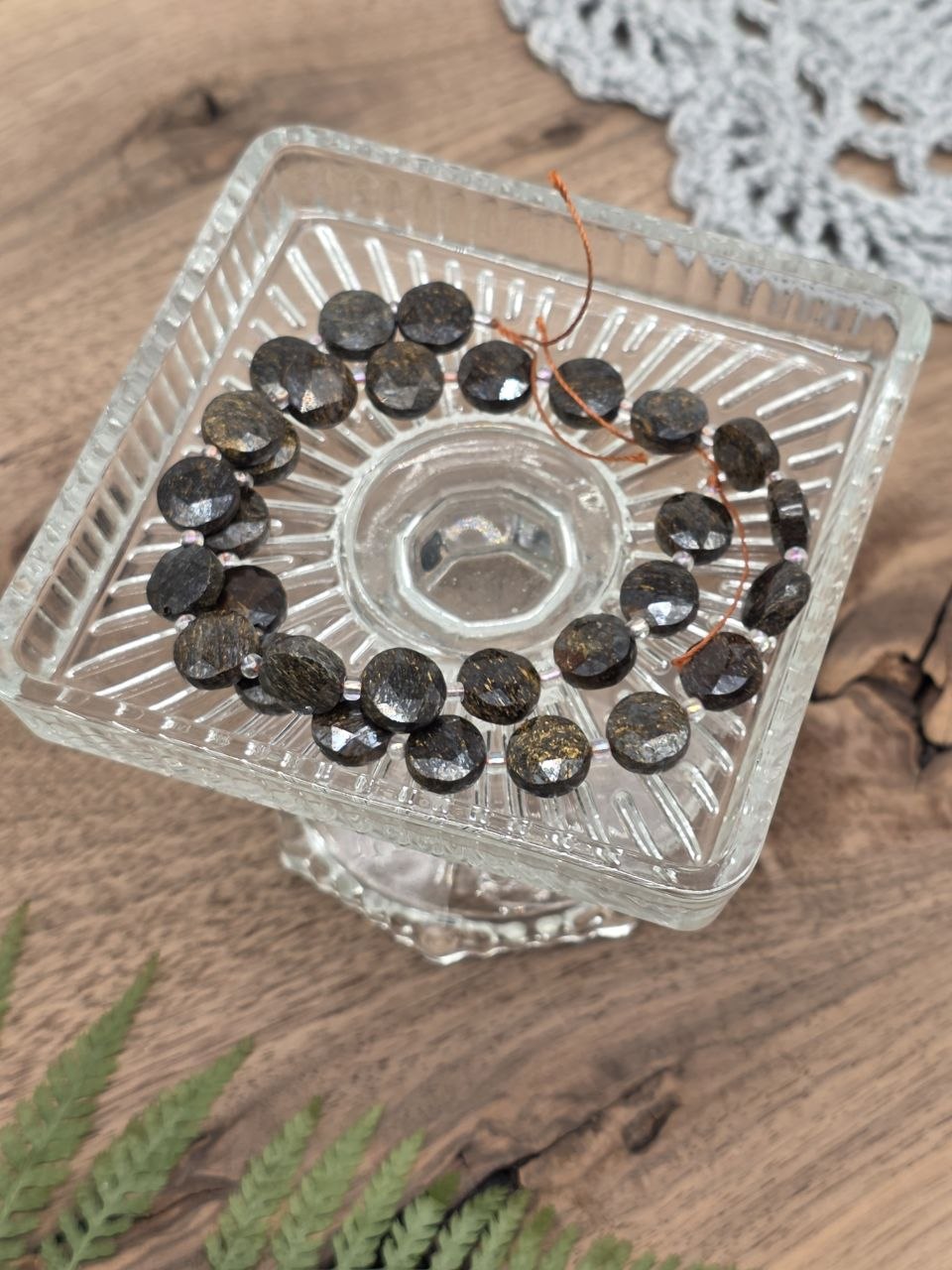 Natural Bronzite Faceted Coin Beads 10×5 mm – 30 pcs/strand