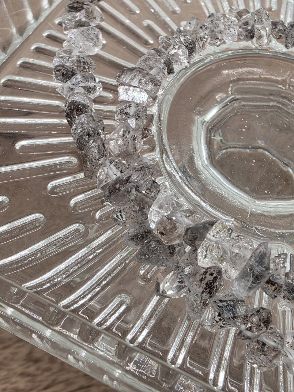 Natural Herkimer Diamond Quartz Crystal Beads | Organic Faceted Nuggets