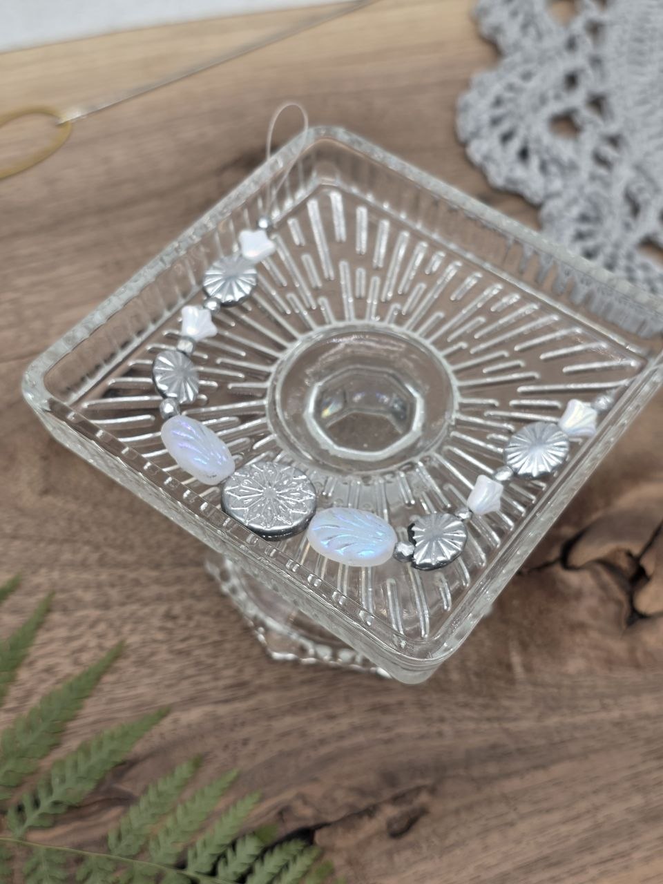 Czech Origami Glass Beads | Silver Finish | Designer Pressed Glass Beads