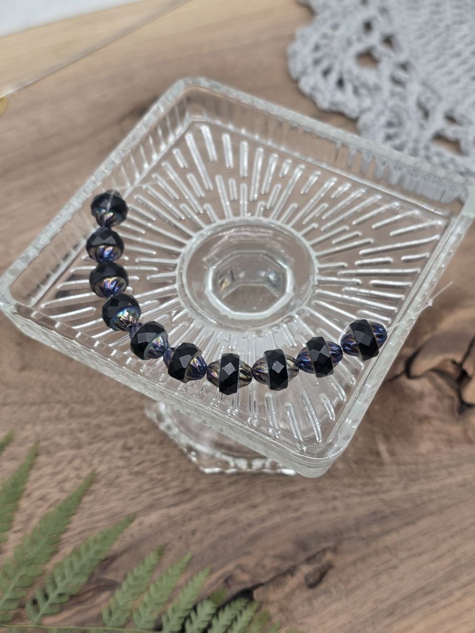 Czech Fire Polished Cathedral Beads | 6 × 6 mm | Black Purple | 30 Beads