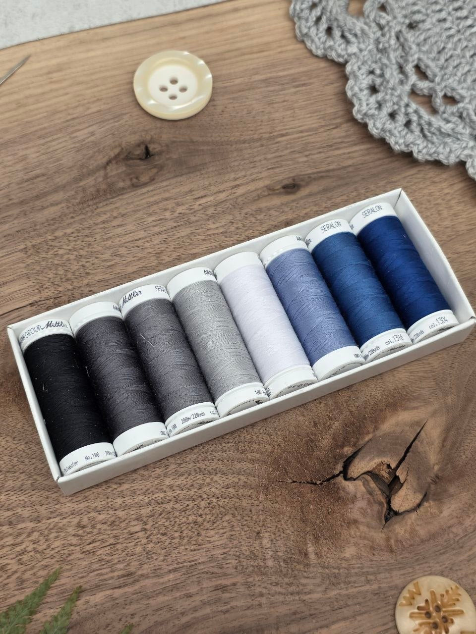Mettler SERALON Winter Thread Set – 8 × 200 m