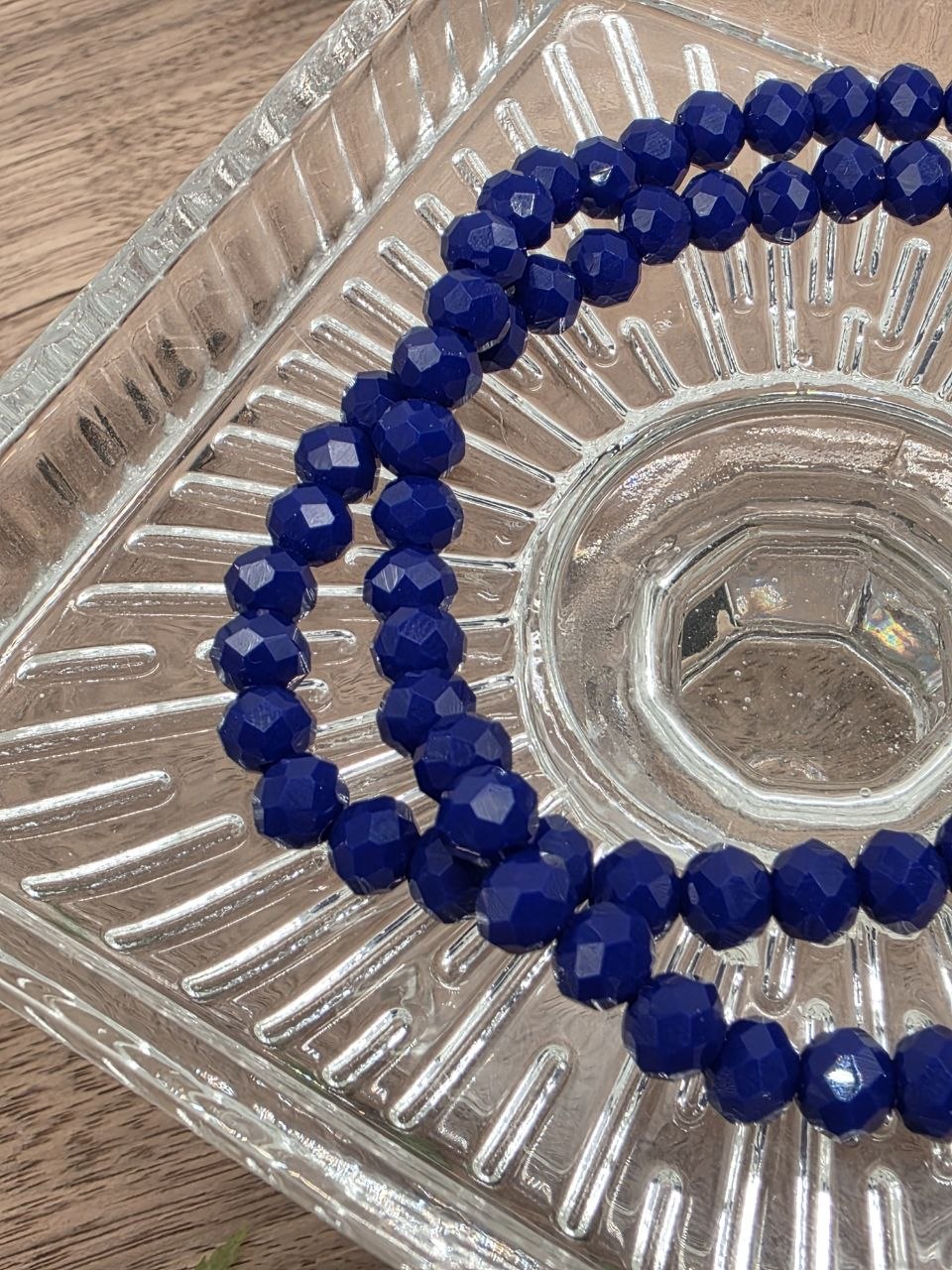 Faceted Glass Rondelle Beads 6 mm – Royal Cobalt – 80 pcs