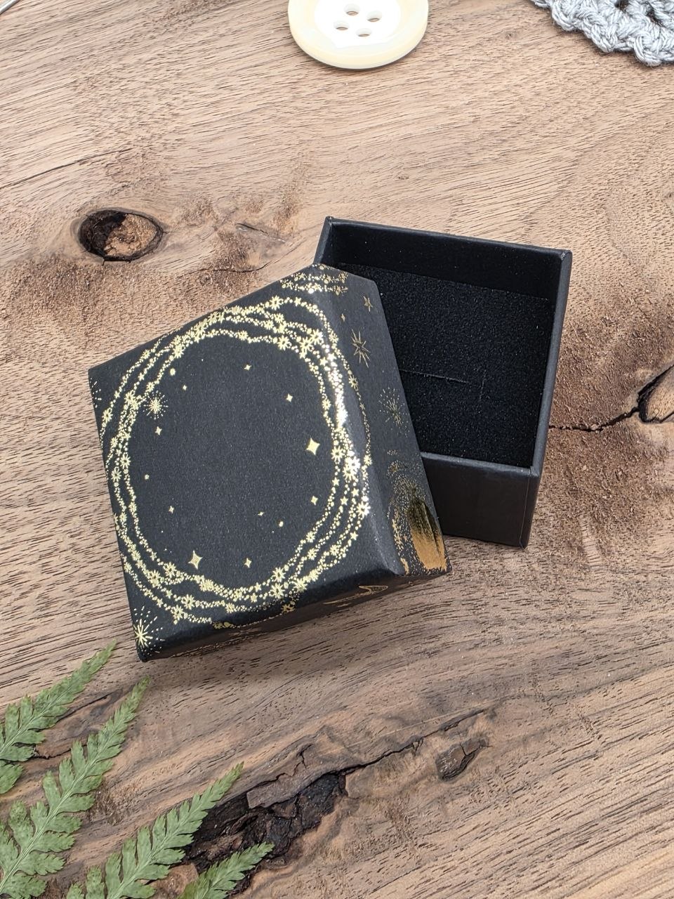 Starlit Ritual Gift Box | Black & Gold | 5 × 5 × 3 cm