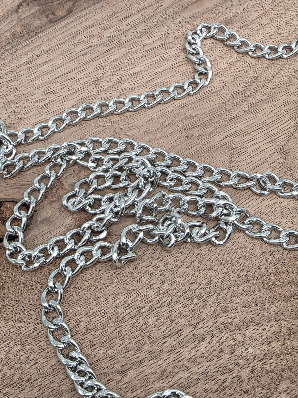 Italian Slim Bag Chain with Swivel Clasps – Silver- 120cm