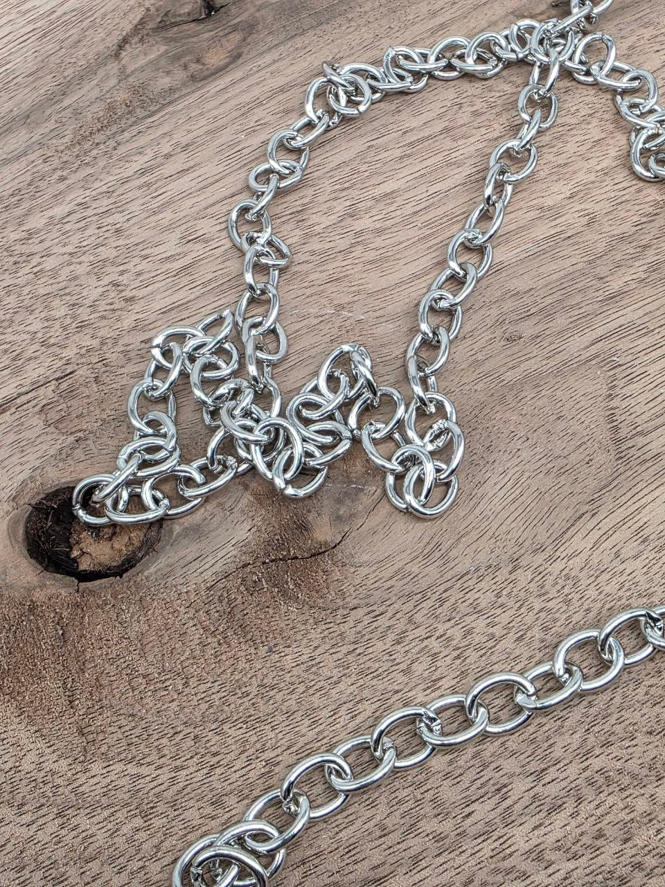 Italian Oval Link Bag Chain – Silver - 110cm