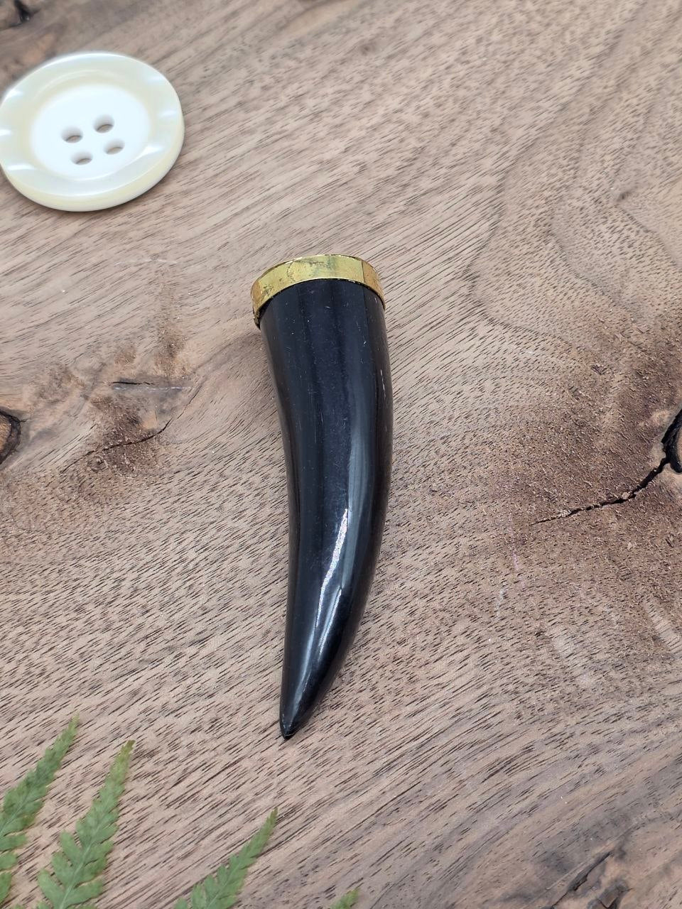Large Black Horn Pendant – 8 cm