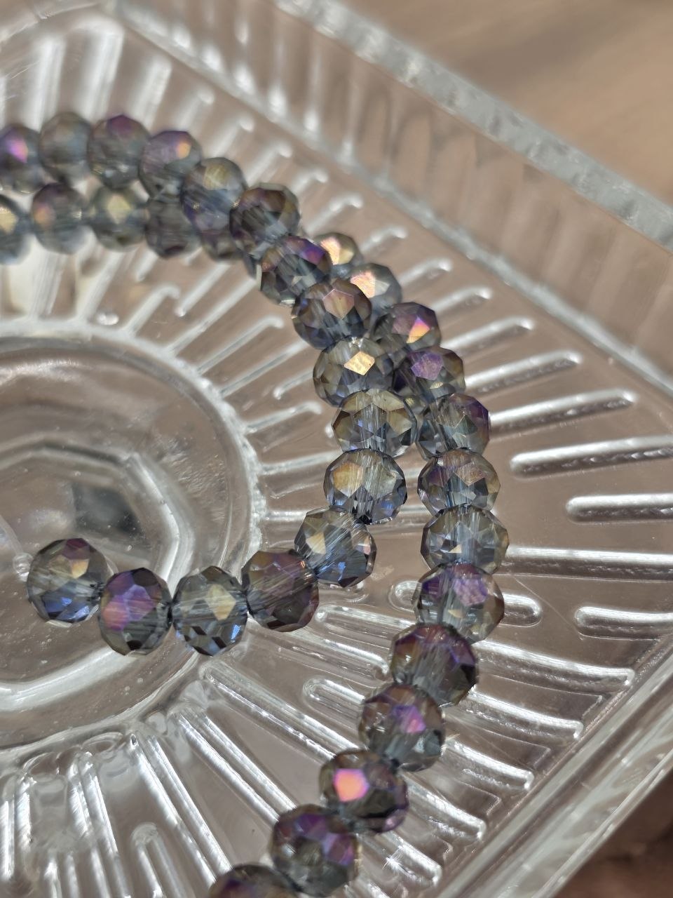 Moon Hex – Faceted Glass Beads 6 mm (60 pcs)