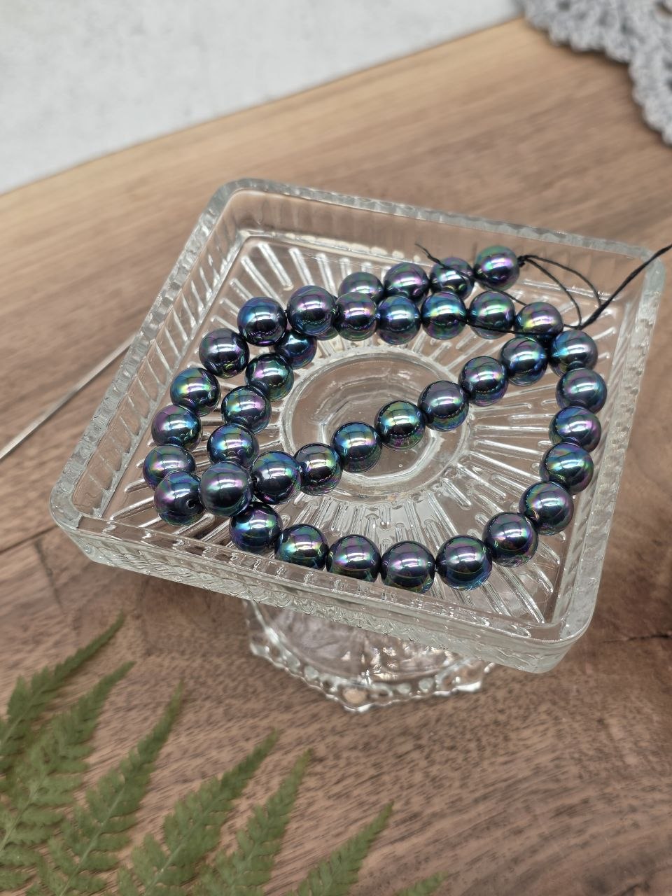 Majorca Pearl Beads 10 mm – Midnight Aurora – 40 Pcs
