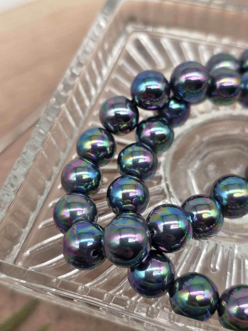 Majorca Pearl Beads 10 mm – Midnight Aurora – 40 Pcs