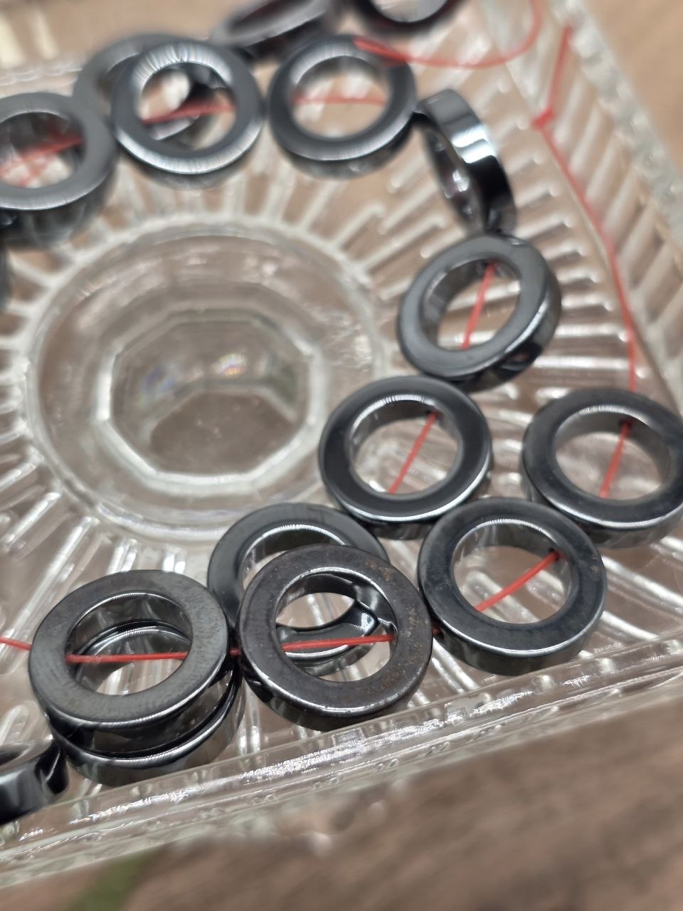 Darksteel Hematite Ring Beads – 16 mm