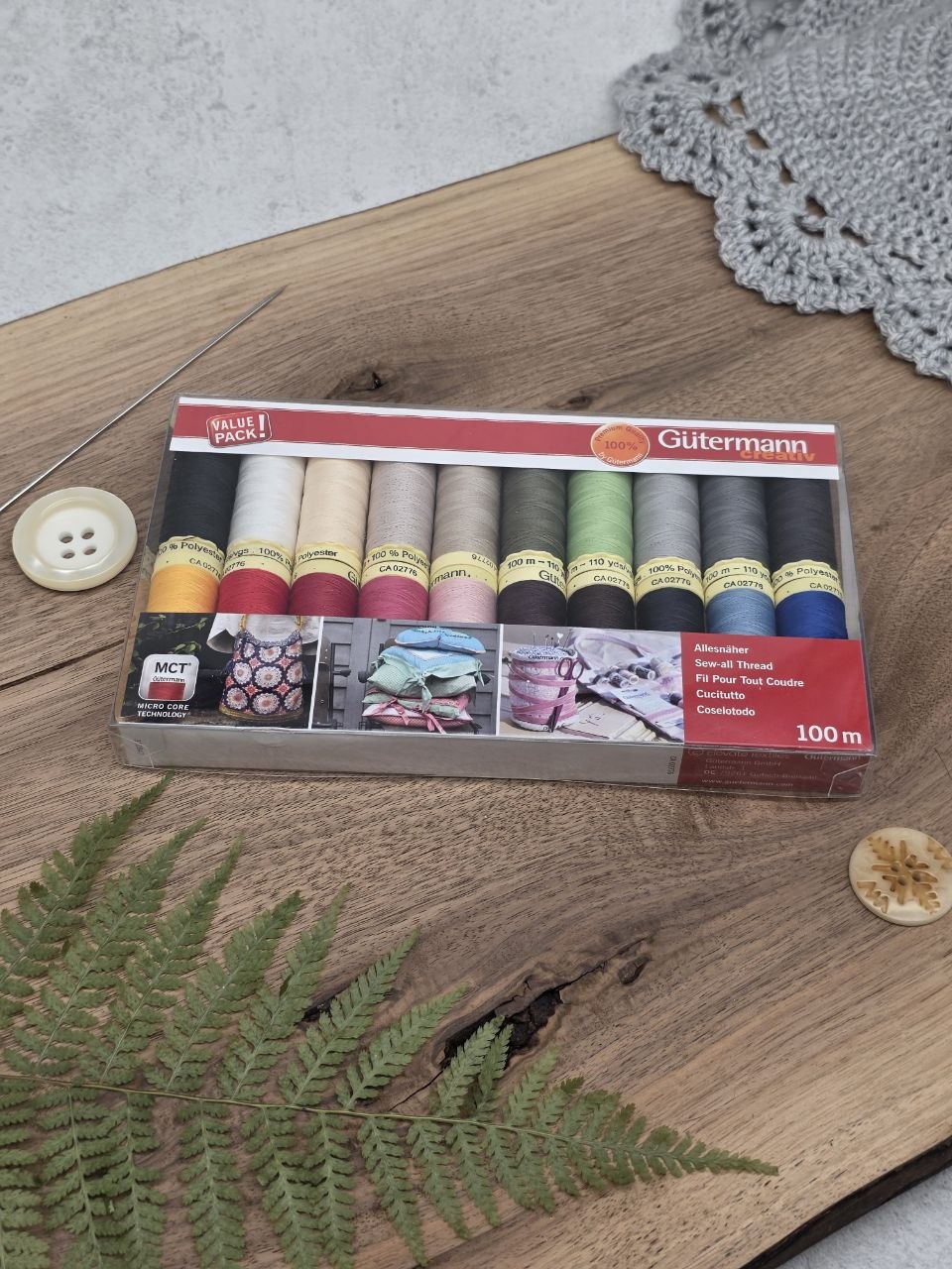 Gütermann Sew-All Thread Set – 20 × 100 m, Assorted Colours