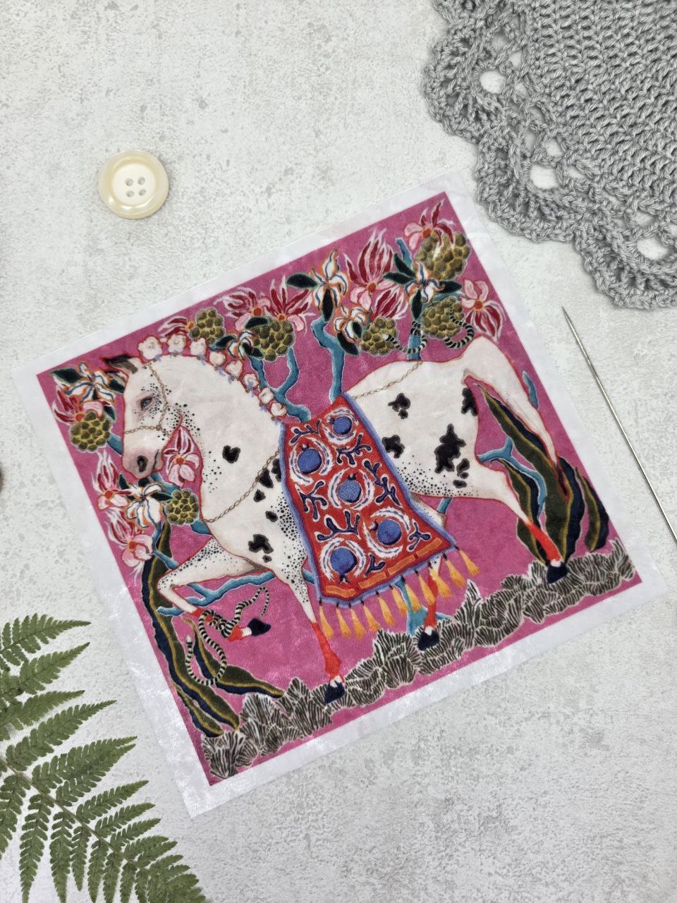 Velvet Sew-on Applique Horse