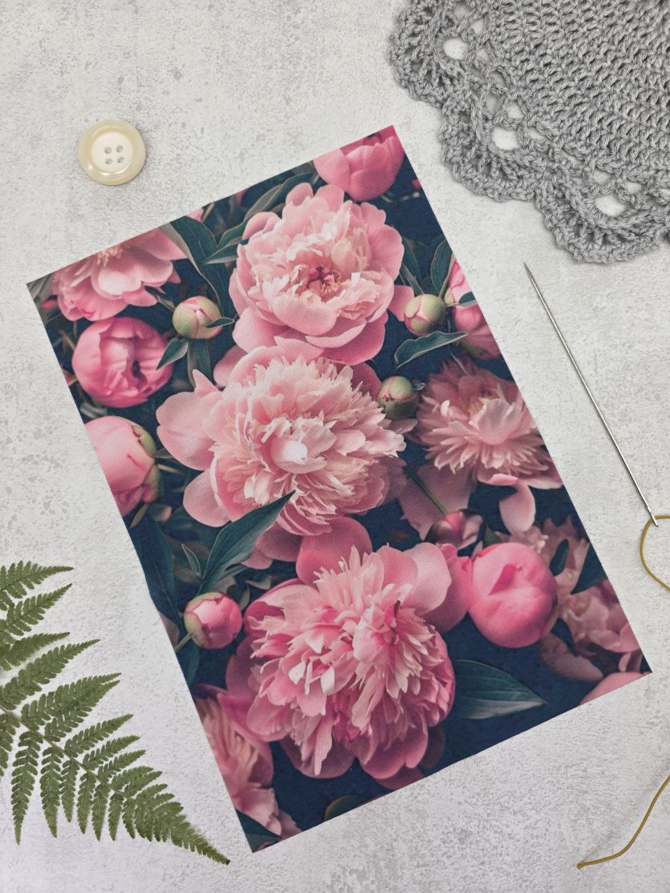 Sew-on Applique Pink Peonies