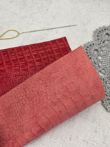 Genuine Leather Sheet “Caiman” – A4 Size, Red