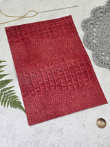 Genuine Leather Sheet “Caiman” – A4 Size, Red