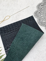 Genuine Leather Sheet “Caiman” – A4 Size, Green