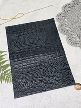 Genuine Leather Sheet “Caiman” – A4 Size, Green