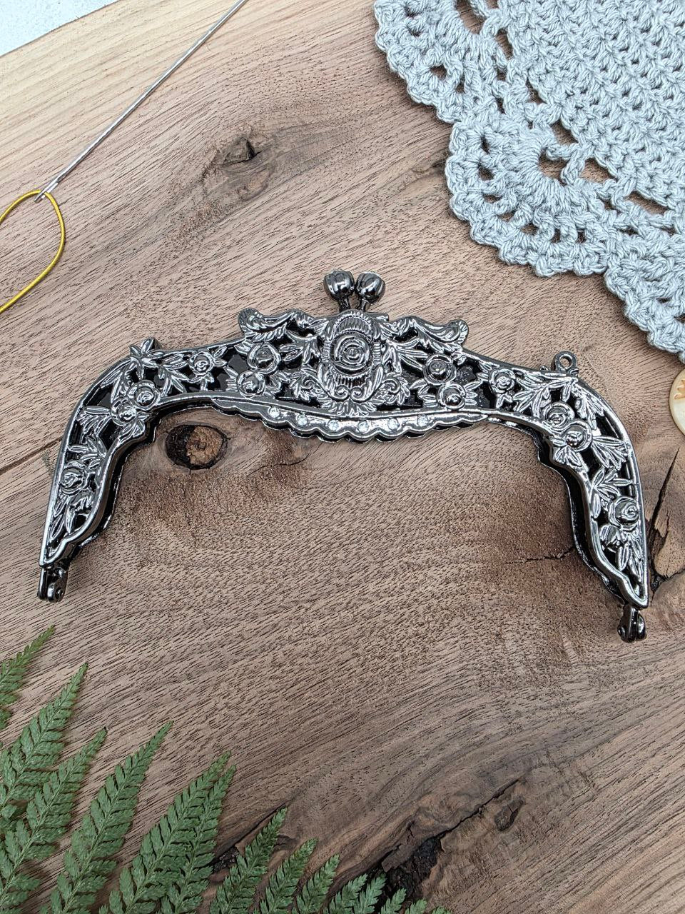 Vintage Black Metal Bag Frame Clasp