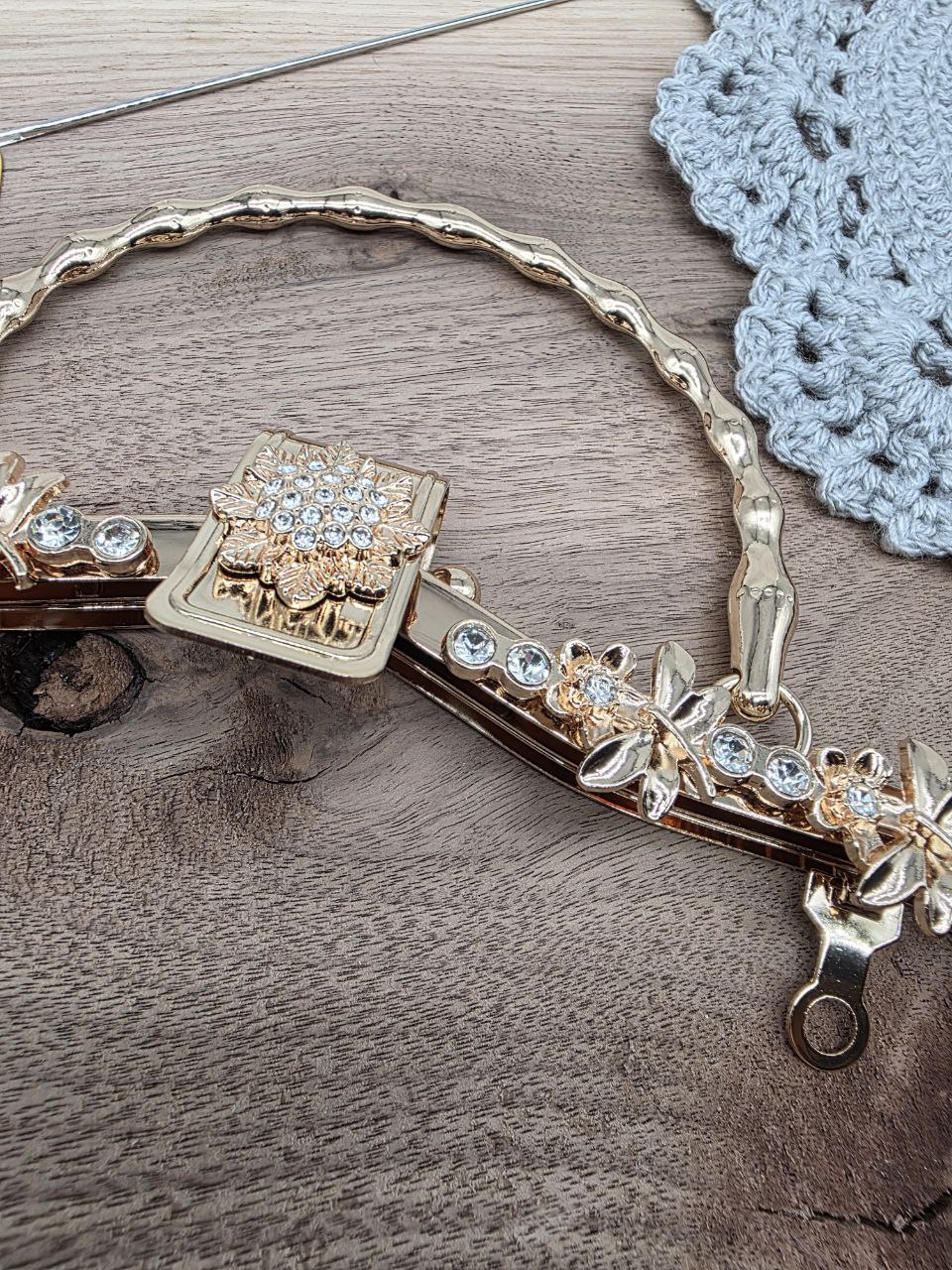 Decorative Gold Metal Bag Frame with Handle