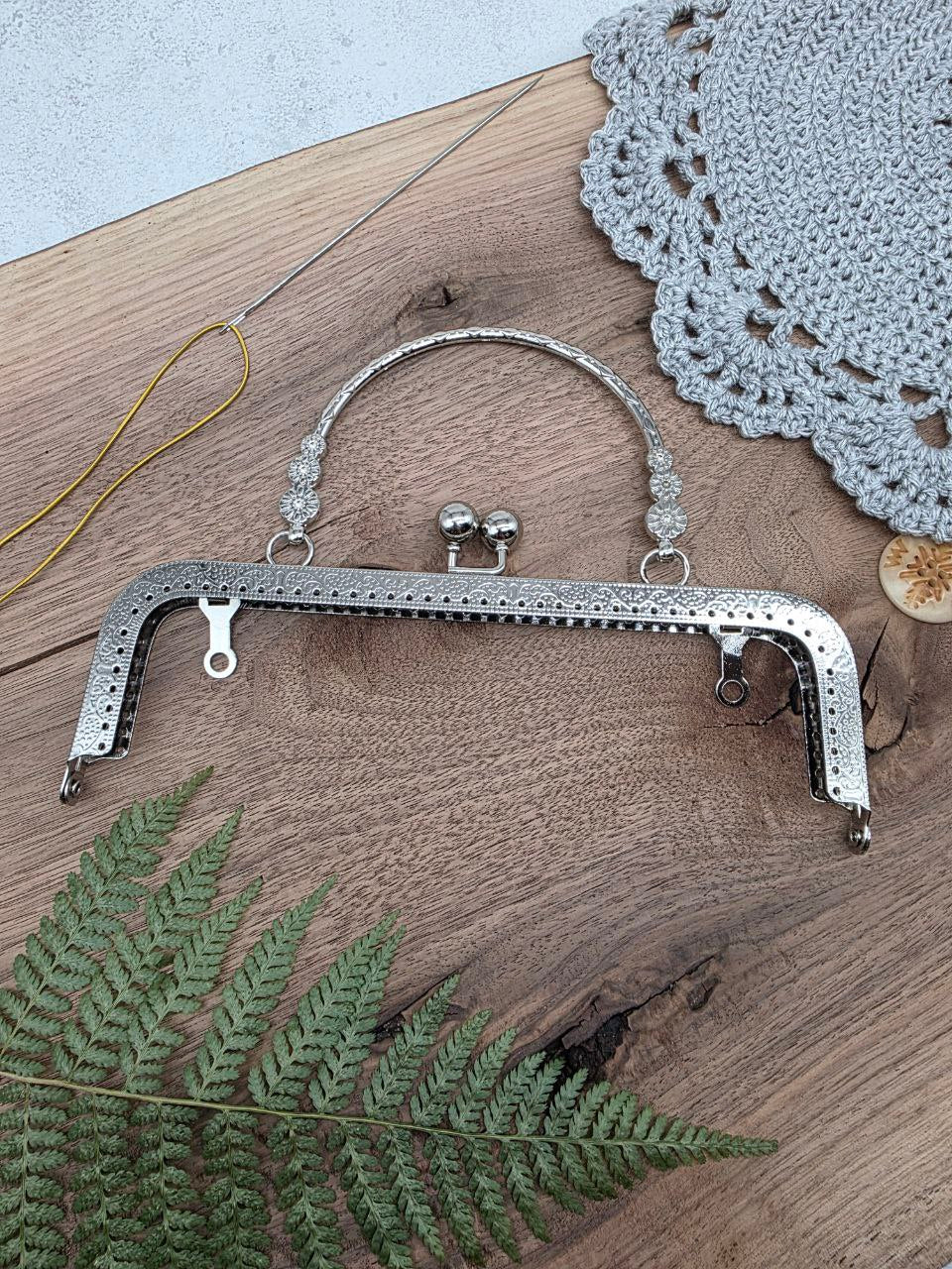 Silver Metal Bag Frame Clasp