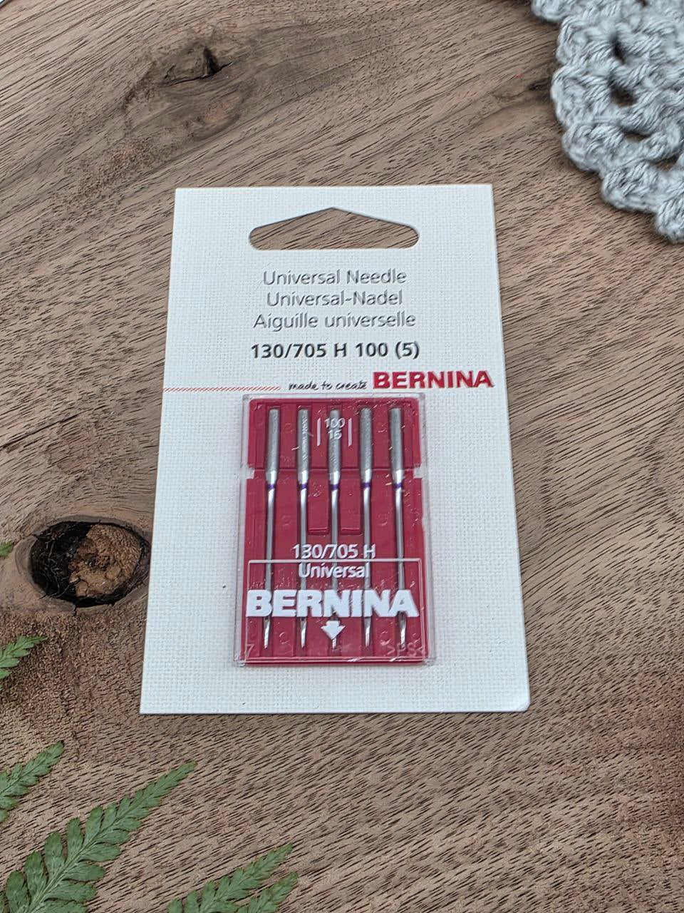 Bernina Universal Sewing Machine Needles 130/705 H Size 100 (Pack of 5)