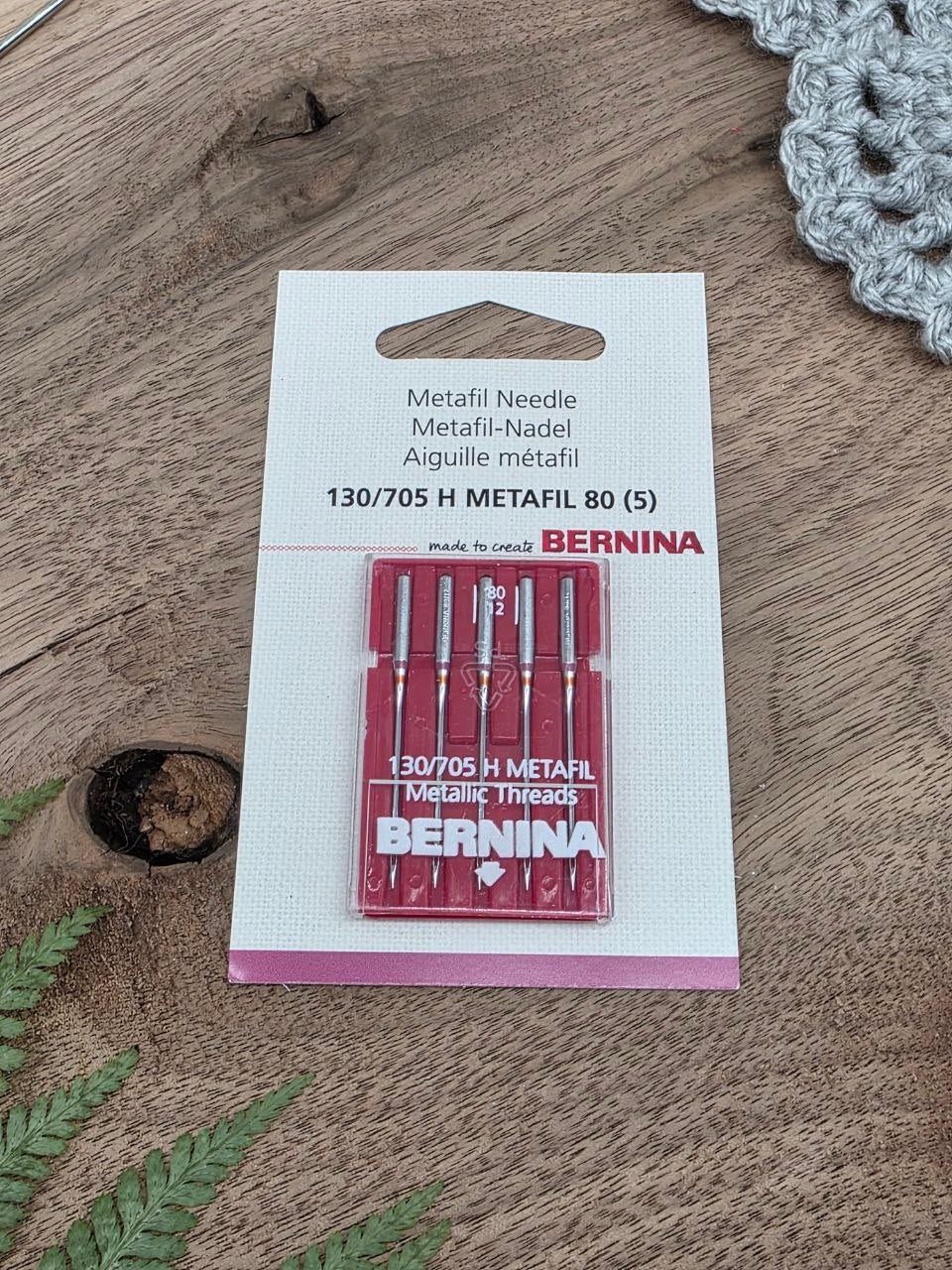 Bernina Metafil Needles 130/705 H METAFIL 80 – For Metallic Threads (Pack of 5)