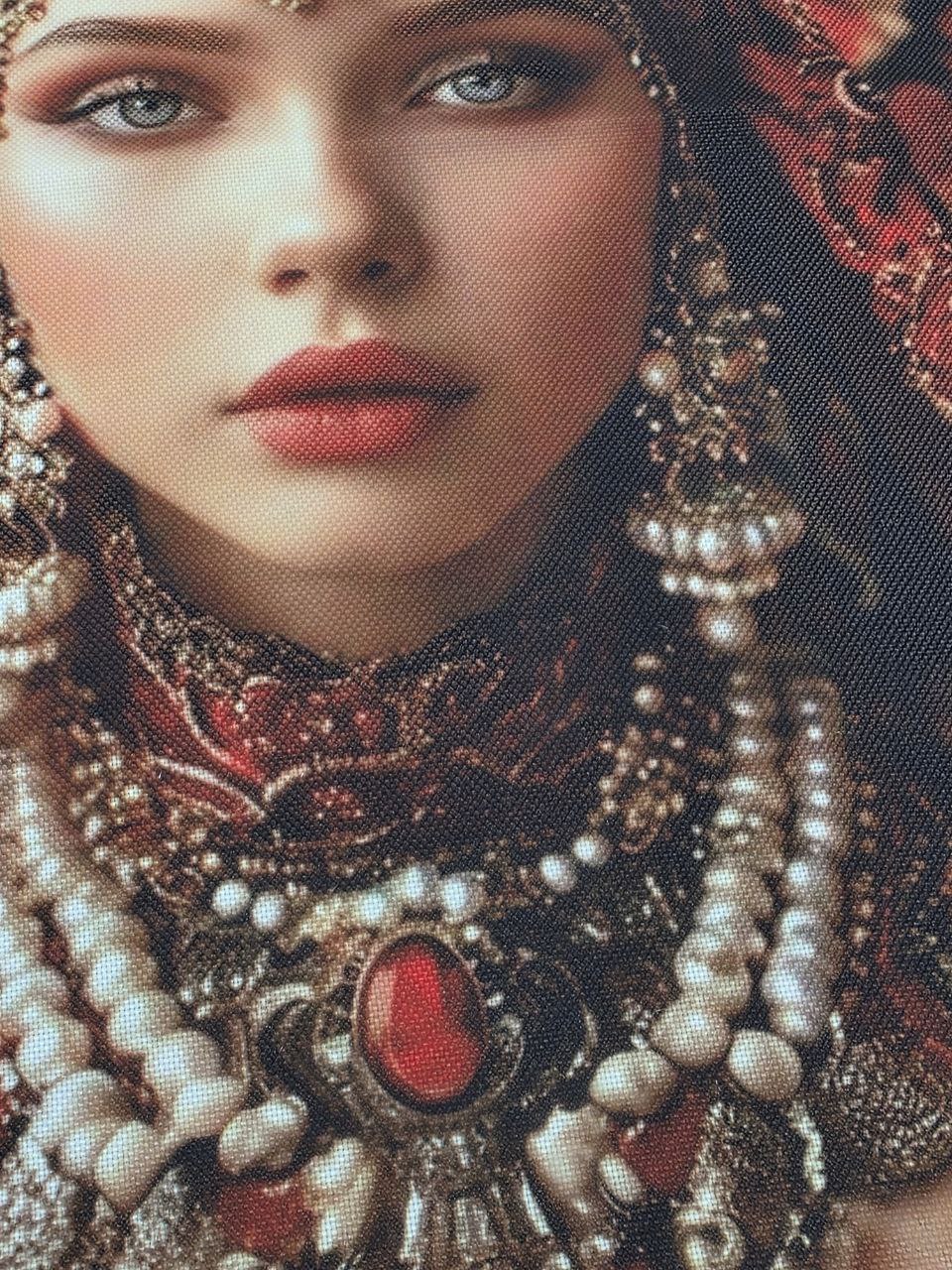 Velvet Art Patch 19 × 28 cm – Ethnic Queen Decorative Applique