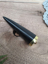 Large Black Horn Pendant – 8 cm