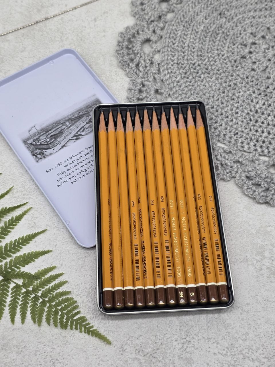 Koh-I-Noor 1500 Professional Graphite Pencils Set 12 pcs (8B–2H)
