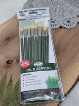 Royal & Langnickel Oil & Acrylic Brush Set – 10 pcs