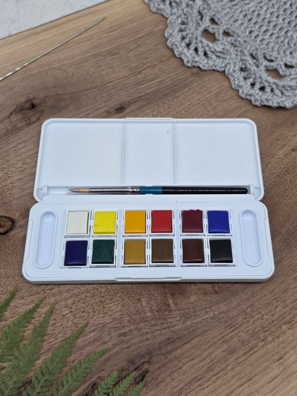 Daler-Rowney Aquafine Watercolour Travel Set – 12 Half Pans