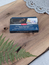 Derwent Metallic Watercolour Paint Pan Set – 12 Colours