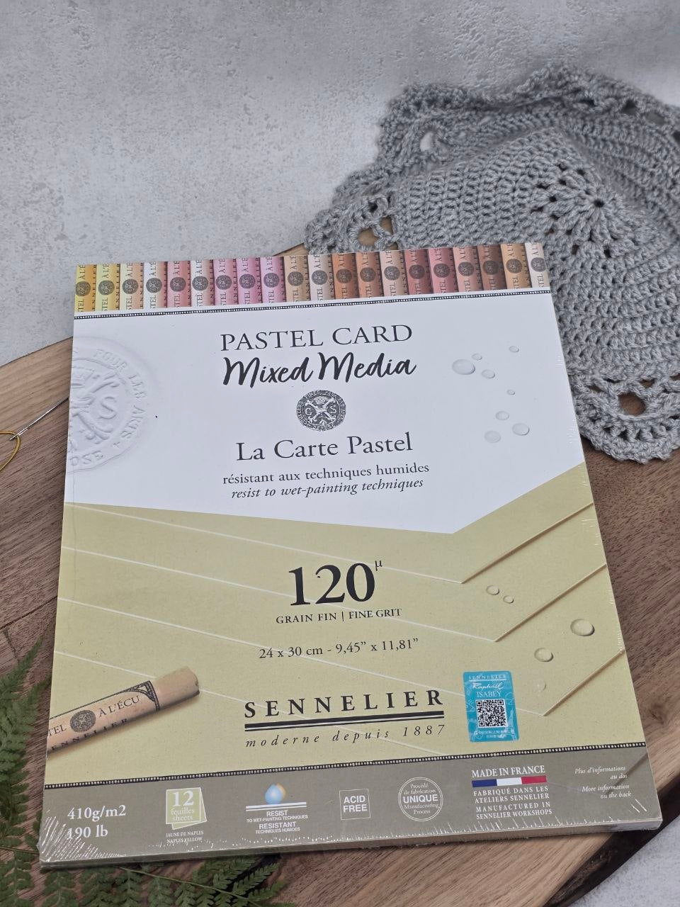 Sennelier Pastel Card Mixed Media Pad – 24 × 30 cm, 12 Sheets