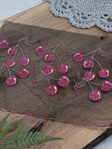 Cherry Embroidered Tulle Trim – 17 cm