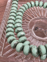Czech Glass Faceted Rondelle Beads – Seafoam Relic