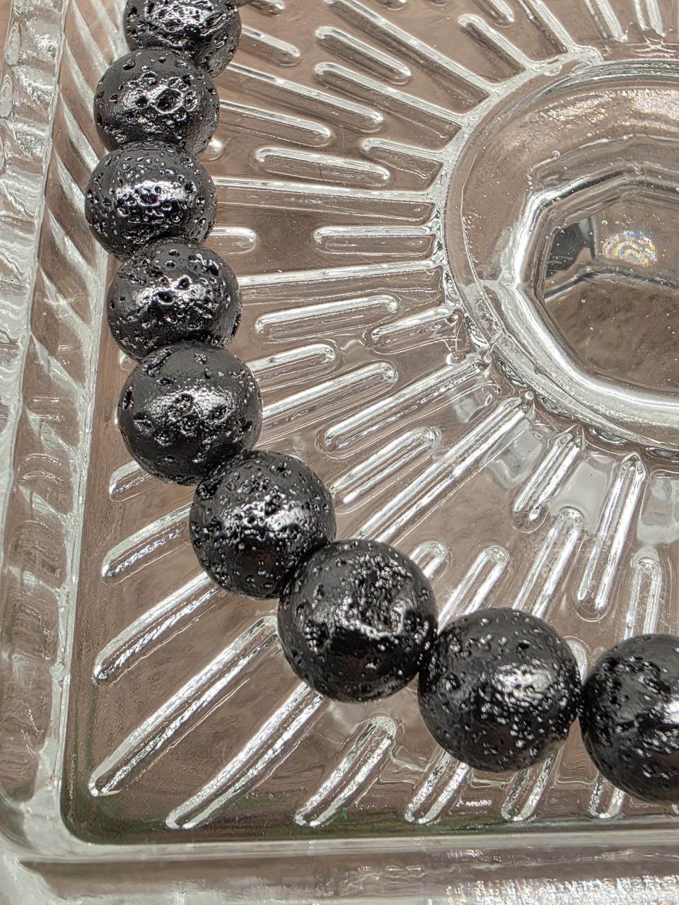 Natural Lava Beads – Obsidian Steel