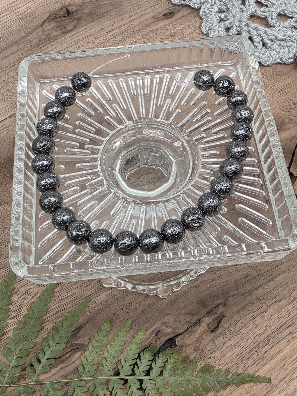 Natural Lava Beads – Obsidian Steel