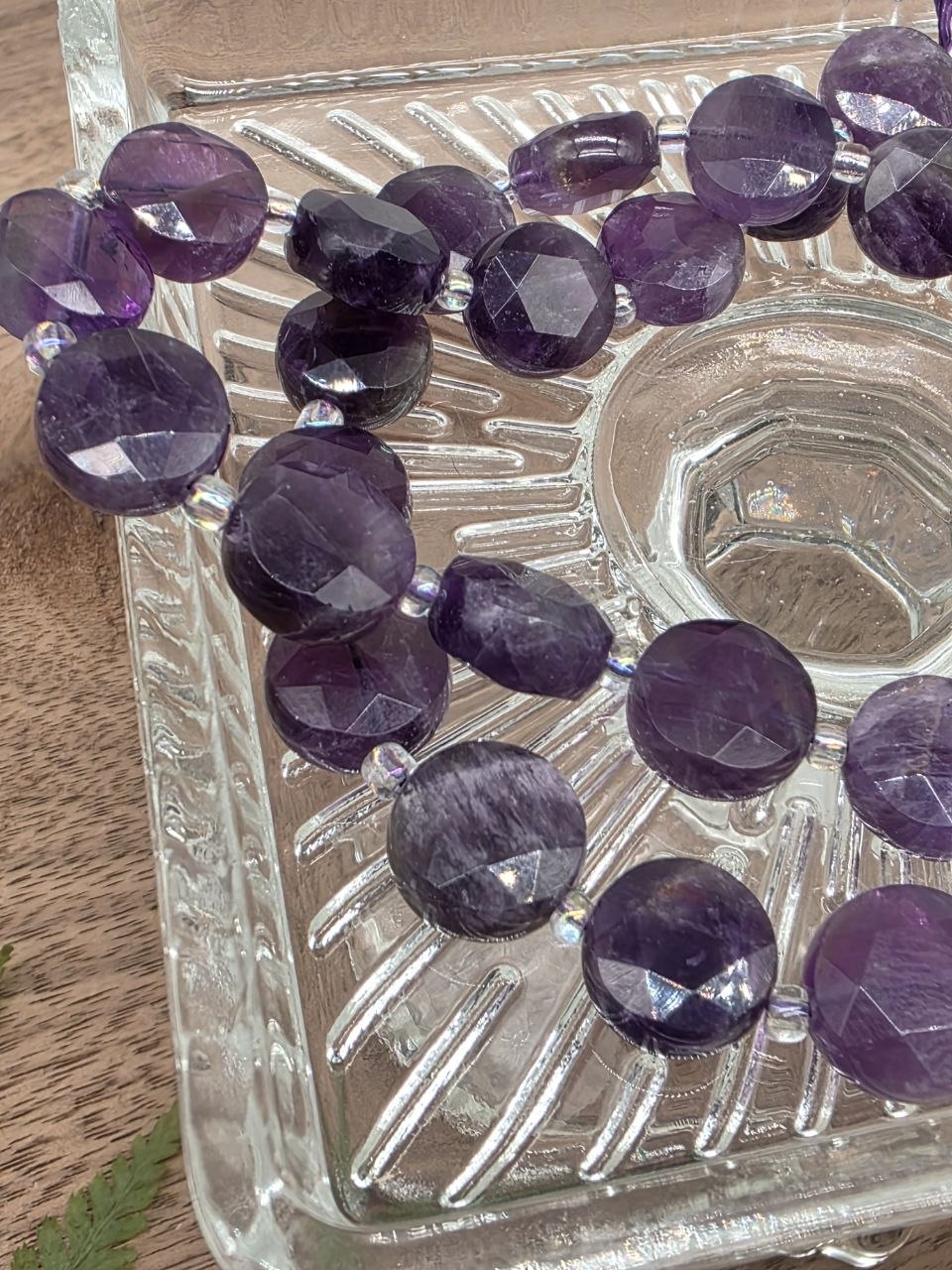 Natural Amethyst Faceted Coin Beads – Twilight Amethyst