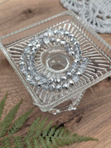 Faceted Glass Rondelle Beads – Silver Mirage