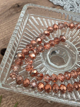 Faceted Glass Rondelle Beads 8 mm – Rose Gold
